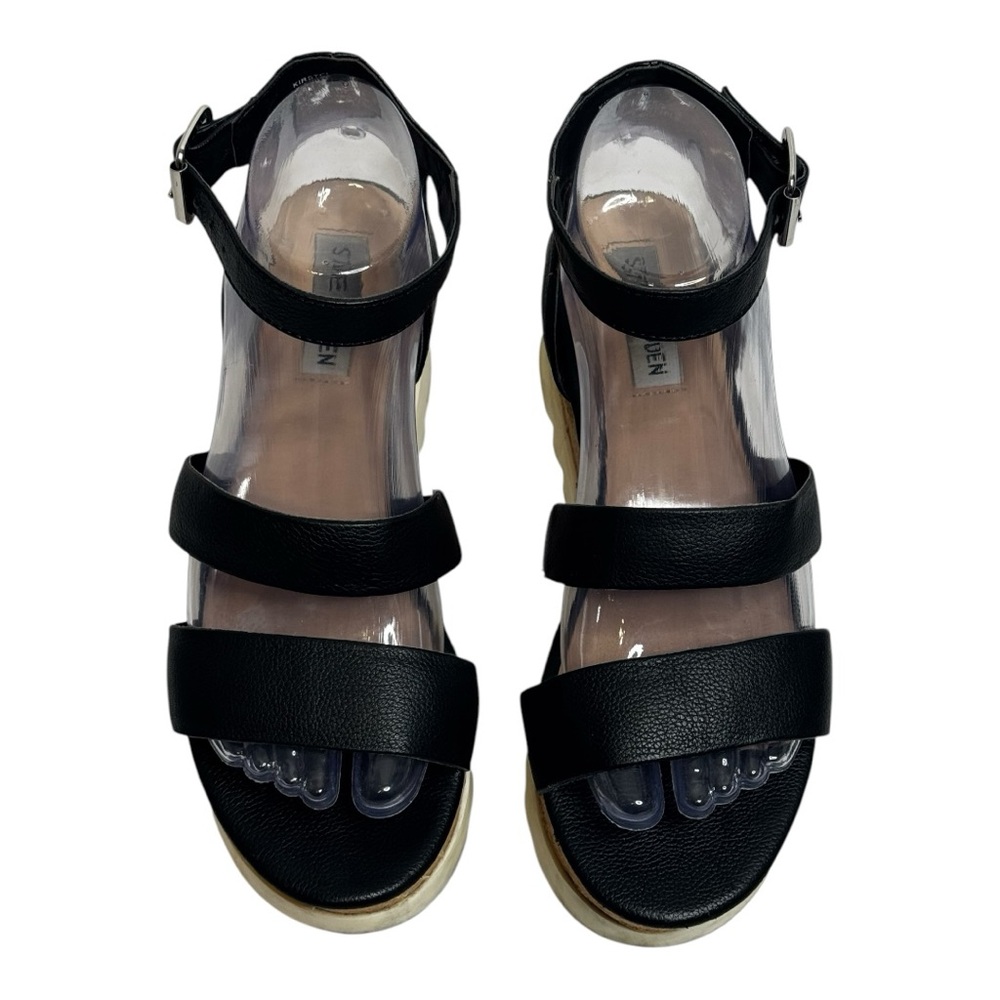 Steve Madden Black Minimalist Sandals with Platform